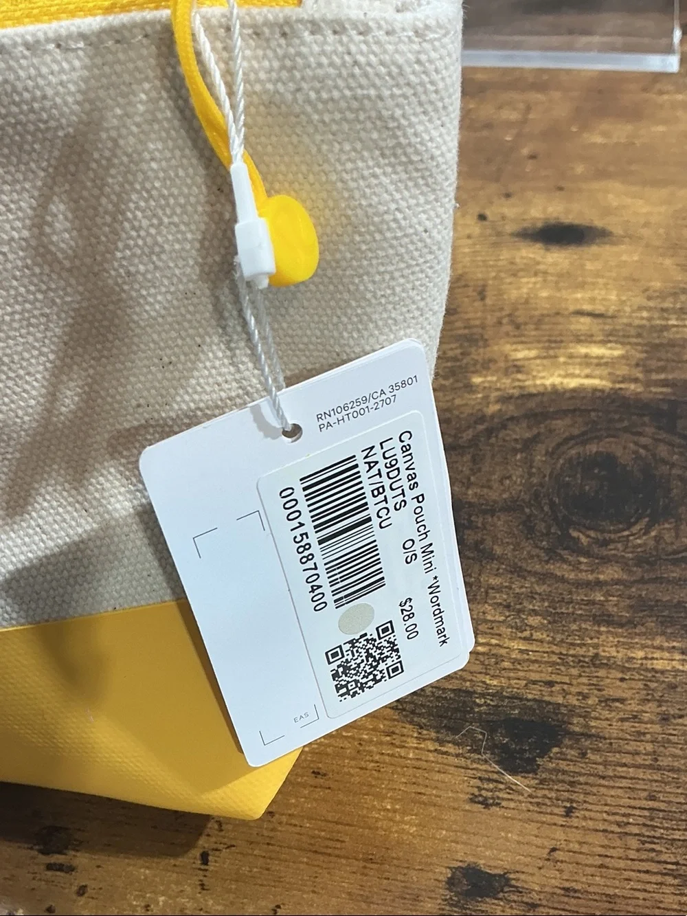 lululemon athletica Cream and Yellow Cosmetic Pouch